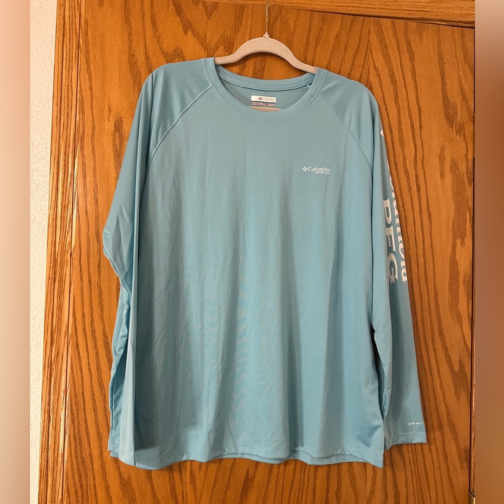 Columbia PFG Long Sleeve Tidal Tee II - NWT - Size 1X Teal Sportswear - Picture 2 of 12